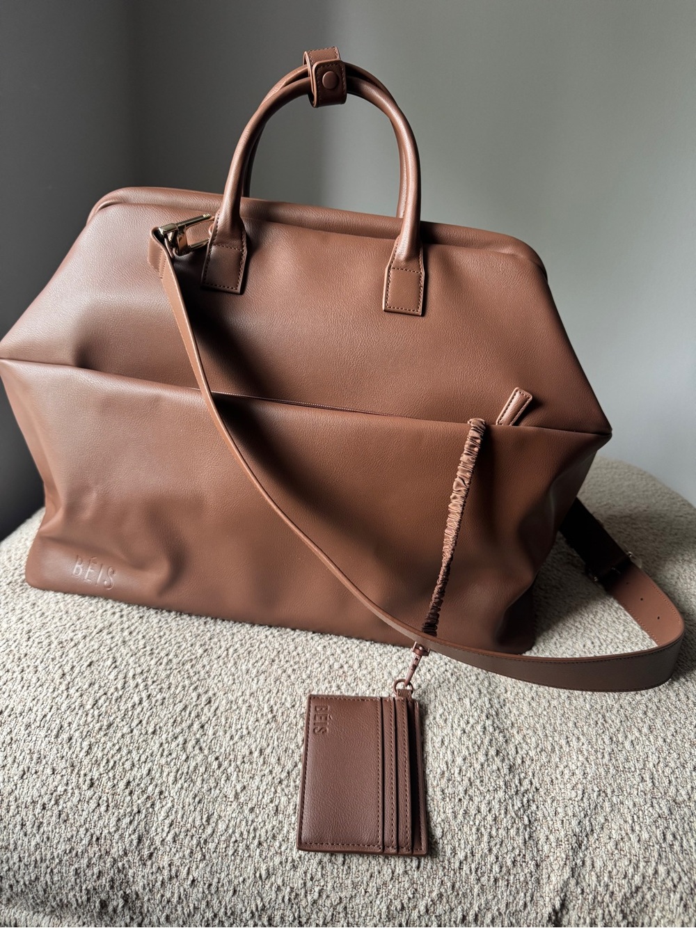 BEIS | Vegan Leather Essential Weekender in Maple